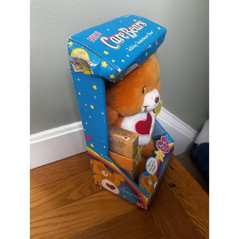 Vintage Care Bears Talking Tenderheart Bear NIB With VHS Tape Damaged Box 2004